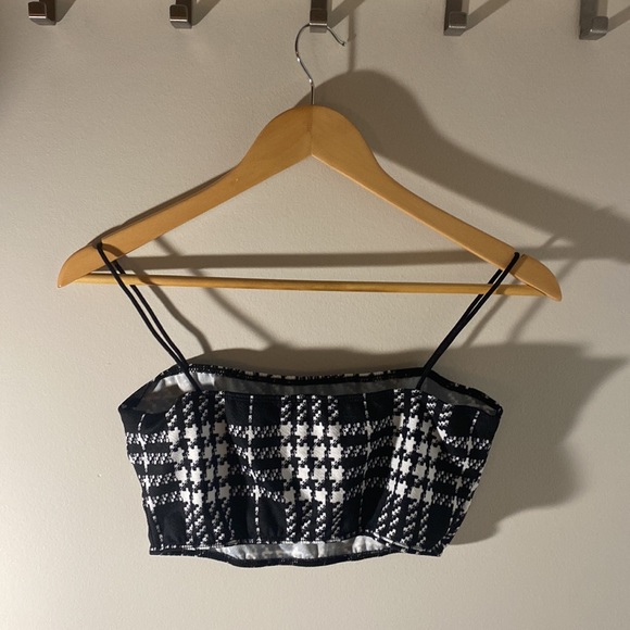Shein Plaid Crop Top - Picture 4 of 4